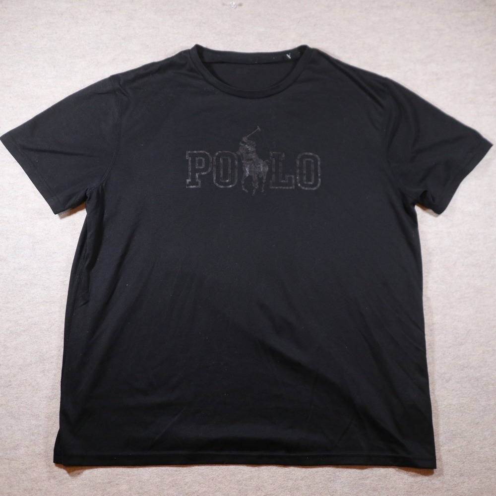 Polo Ralph Lauren Performance Shirt Mens Large Black Graphic Tee Polyester Y2K